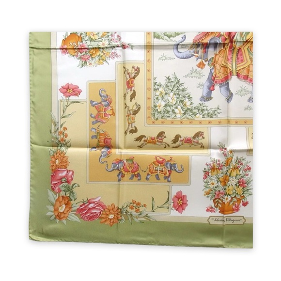 Salvatore Ferragamo Italian Silk Scarf 34.3” w/ Box 🎁 - Picture 7 of 16